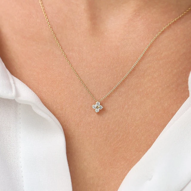 Collier délicat à petites fleurs pour femmes, couleur or argent, acier inoxydable, Zircon, ras du cou, pendentif, bijoux cadeaux 1