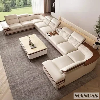 Italian Leather Sofa Set 1