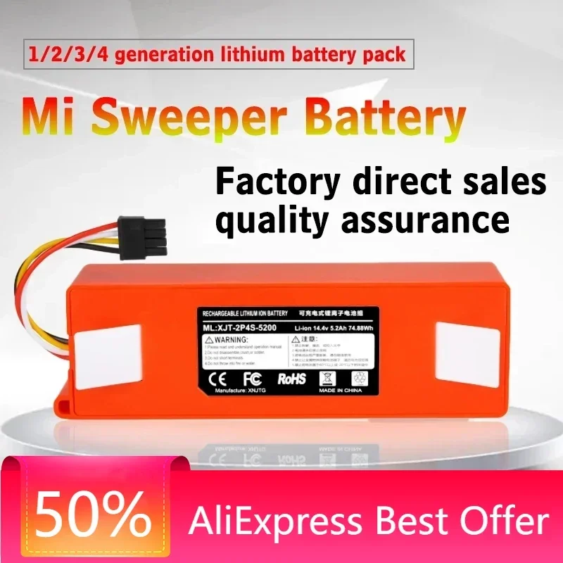 

Original Robotic Vacuum Cleaner Replacement Battery for Xiaomi Robot Roborock S50 S51 S55 Accessory Spare Parts Li-ion Battery