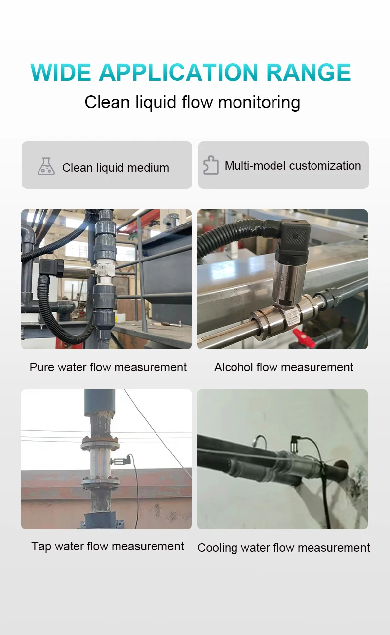 Turbine Flow Meter Water Flow Transmitter 4-20mA RS485 Signal Output Alcohol Hyd