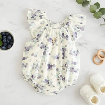 Summer Cotton Baby Girls Bodysuits Clothing Floral Infants Princess Onesies