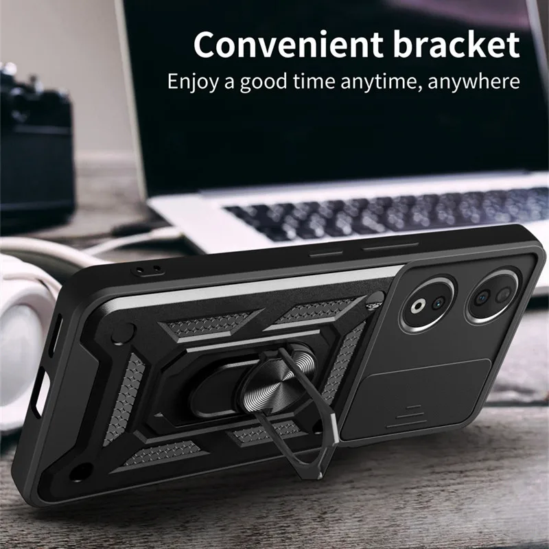 Enhanced Armor Case with Lens Protection and Magnetic Ring Holder