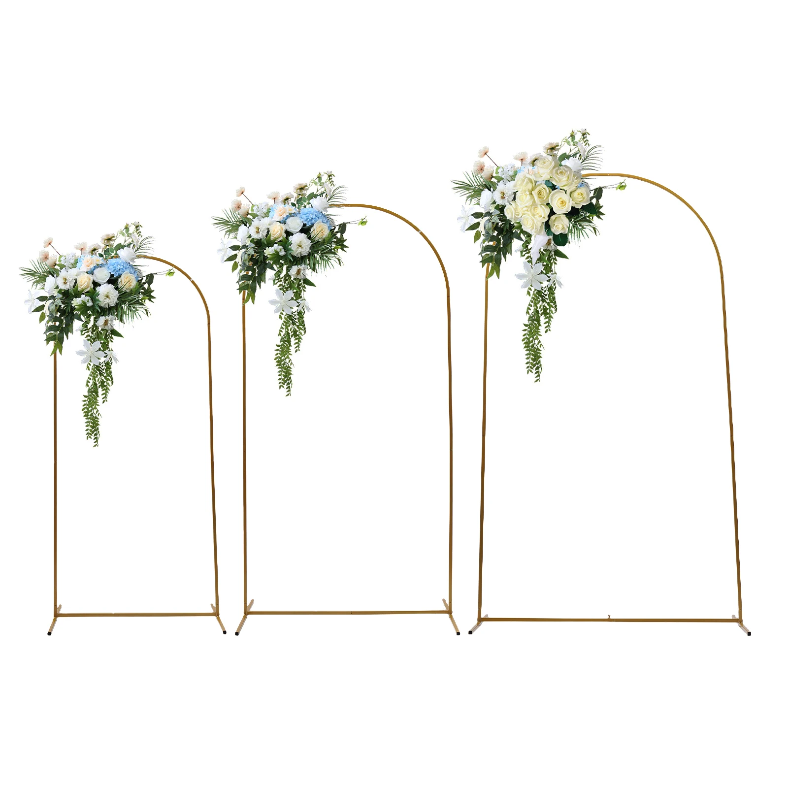 3Pcs Wedding Arch Backdrop Stand Set Flower Display Stand Metal 1.8/2.0/2.2M for Wedding Ceremony Birthday Party Decoration