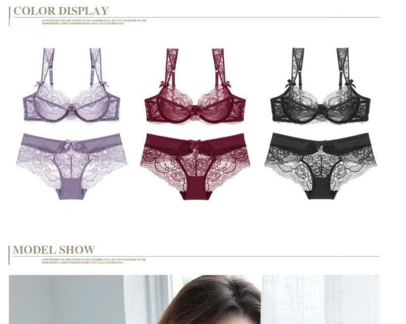 Logirlve Heißer Büstenhalter Stickerei Bhs Unterwäsche Set Sexy Plus Größe Bh Set Frauen Dessous Spitze Schöne Unterwäsche – Detail 6