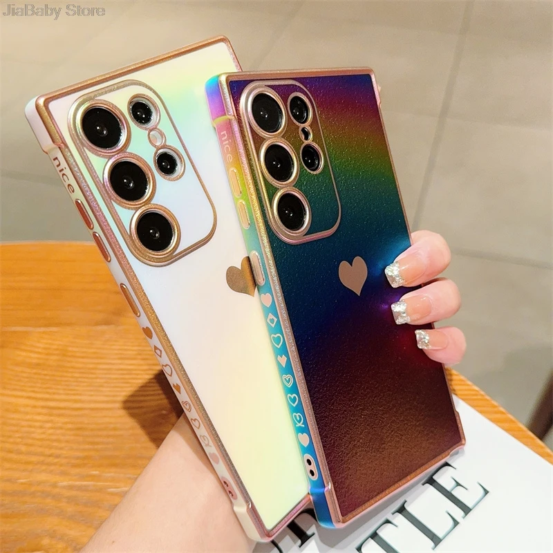 Luxury Rainbow Liquid Phone Case With Camera Protection & Holder_voghion.com