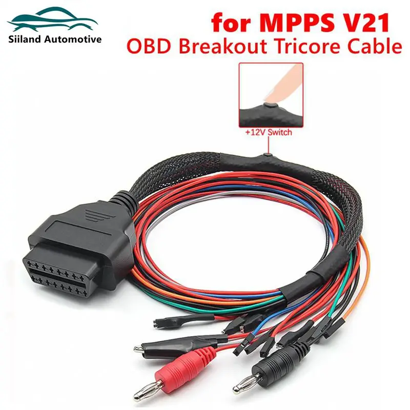 

Диагностический адаптер OBD2, MPPS V21, OBD, кабель для разрыва, кабель для трехколесного двигателя, скамья ECU, разводной кабель, переключатель 12 В, высокое качество