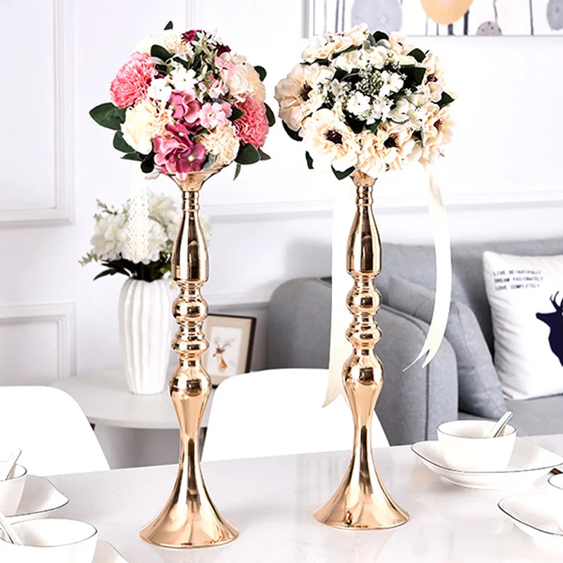 

1pc Wedding Props Flowers Candlestick Road Guide Candlestick Vase Decoration Family Romantic Candlelight Dinner Table Decoration