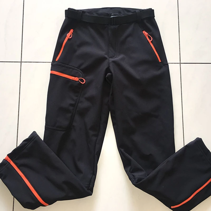 Customize LOGO Camping Hiking Softshell Pants Women Waterproof Thermal Fleece Trousers Outdoor Sport Trekking Skiing Clothing