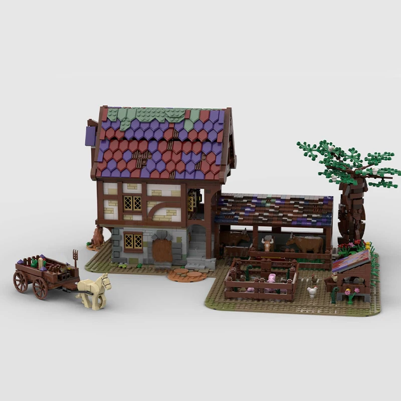 

NEW 2978PCS City Hot Selling Street View Moc Modular Medieval Farm DIY creative ideas ChildrenToy birthday Gift Blocks MOC-21325