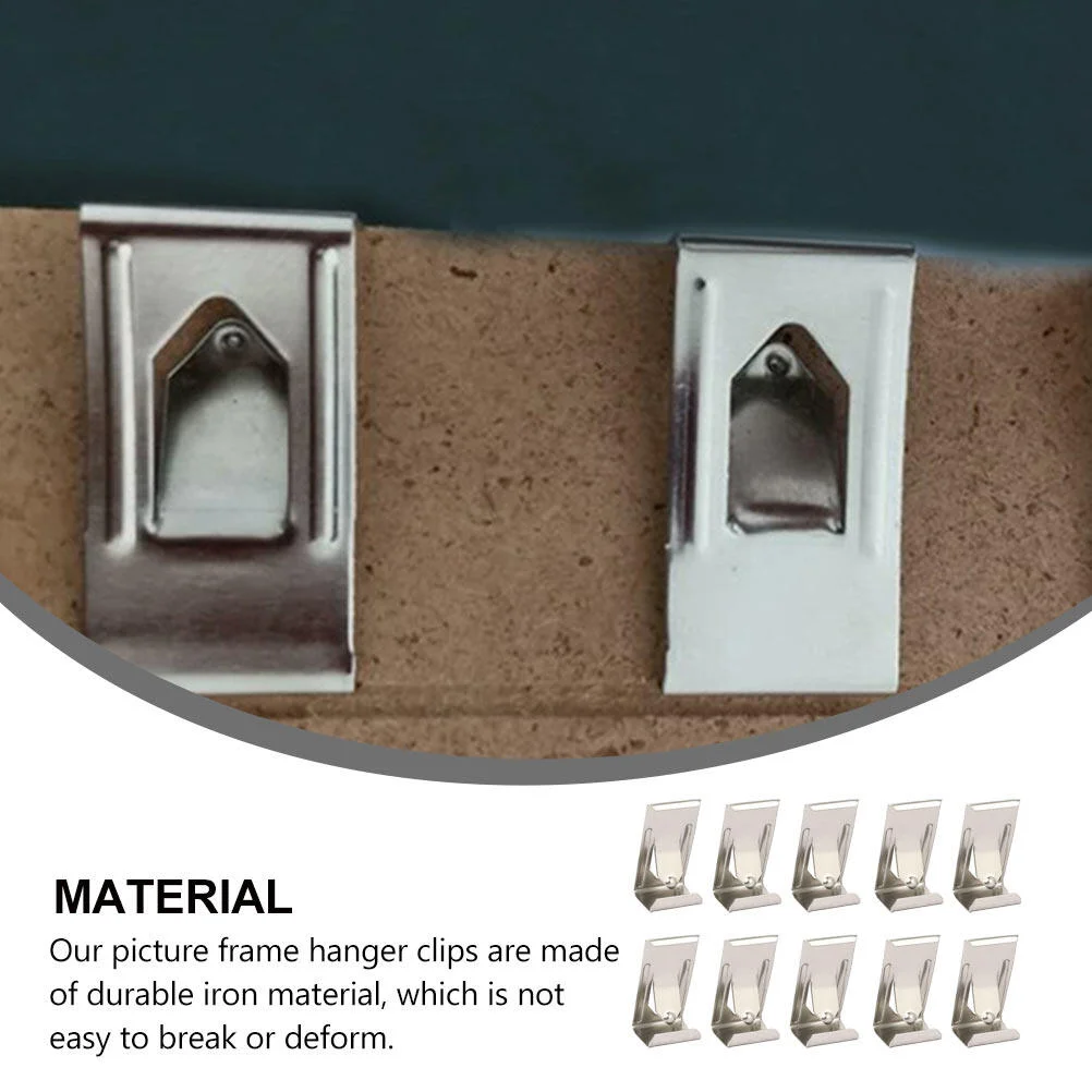 Hanging Hooks Picture Frame Hangers Wall Hooks 50 Pcs Photo Frame Hardware Hook Picture Hanging Hooks Metal Clothing Rack Easel Hanger Iron Spring Turn Clip Nail Accessories