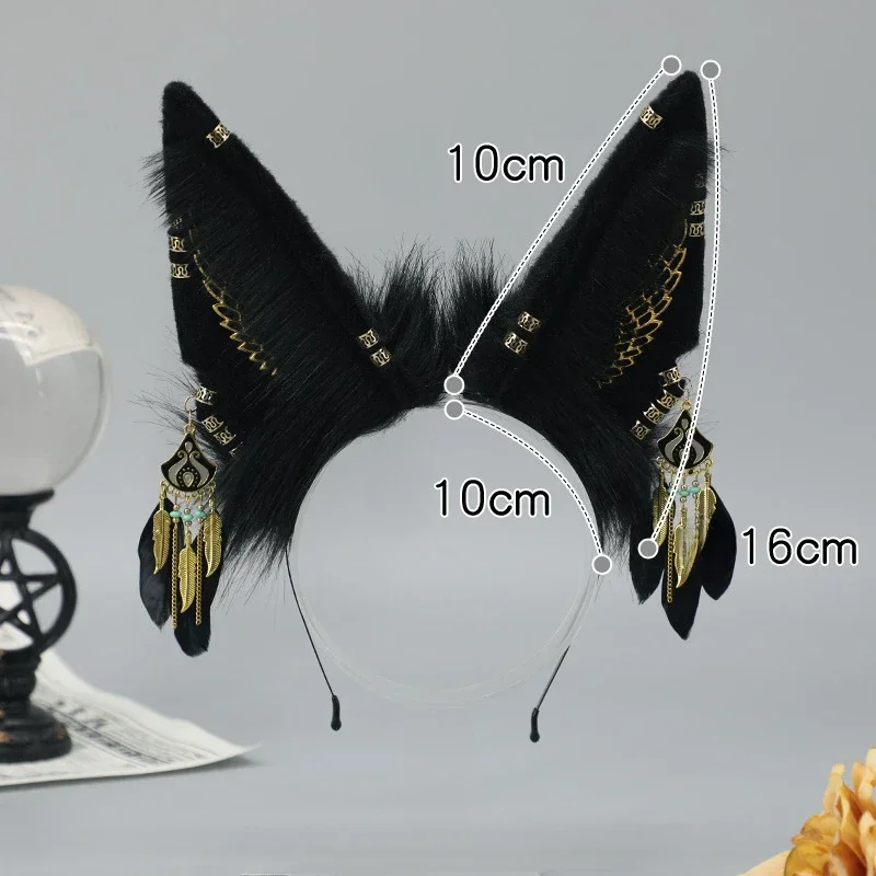 Kawaii Fox Ears Headband Anubis Ears Headdress Cosplay Accessories JK Girl Halloween Party Cosplay Props Anime Hairpin Headwear