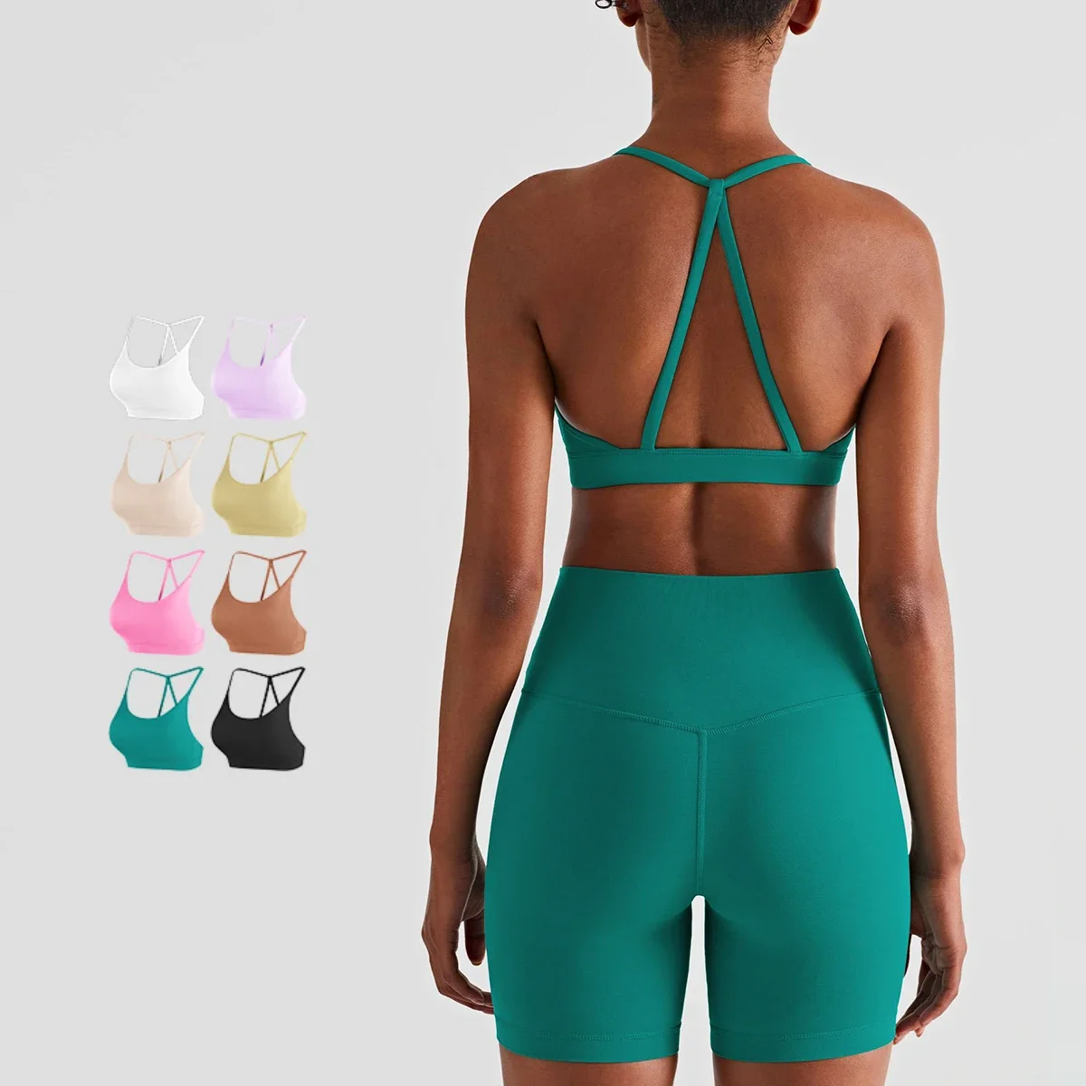 Summer Fashion Women's Yoga Suit - Sexy Beautiful Back Vest & High Waist Sports Shorts Set