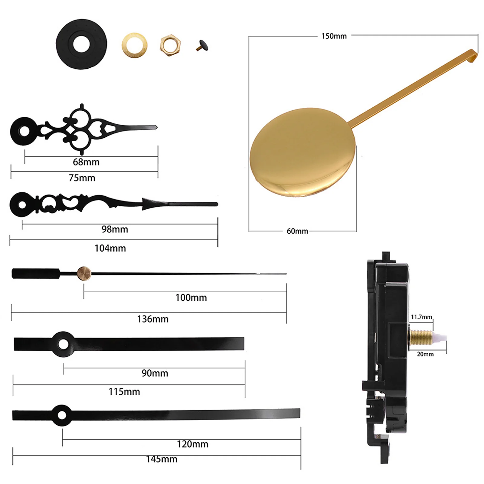 Clock Movement Mechanism Kit Chiming Wall Clocks Pendulum Parts Silent Supply Replacement wall clock movement,quartz clock movement,clock accessory kit