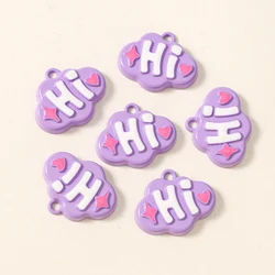 Set of 10 Cute and Quirky Hi Charms for Handmade Jewelry Accessories (Style 6)