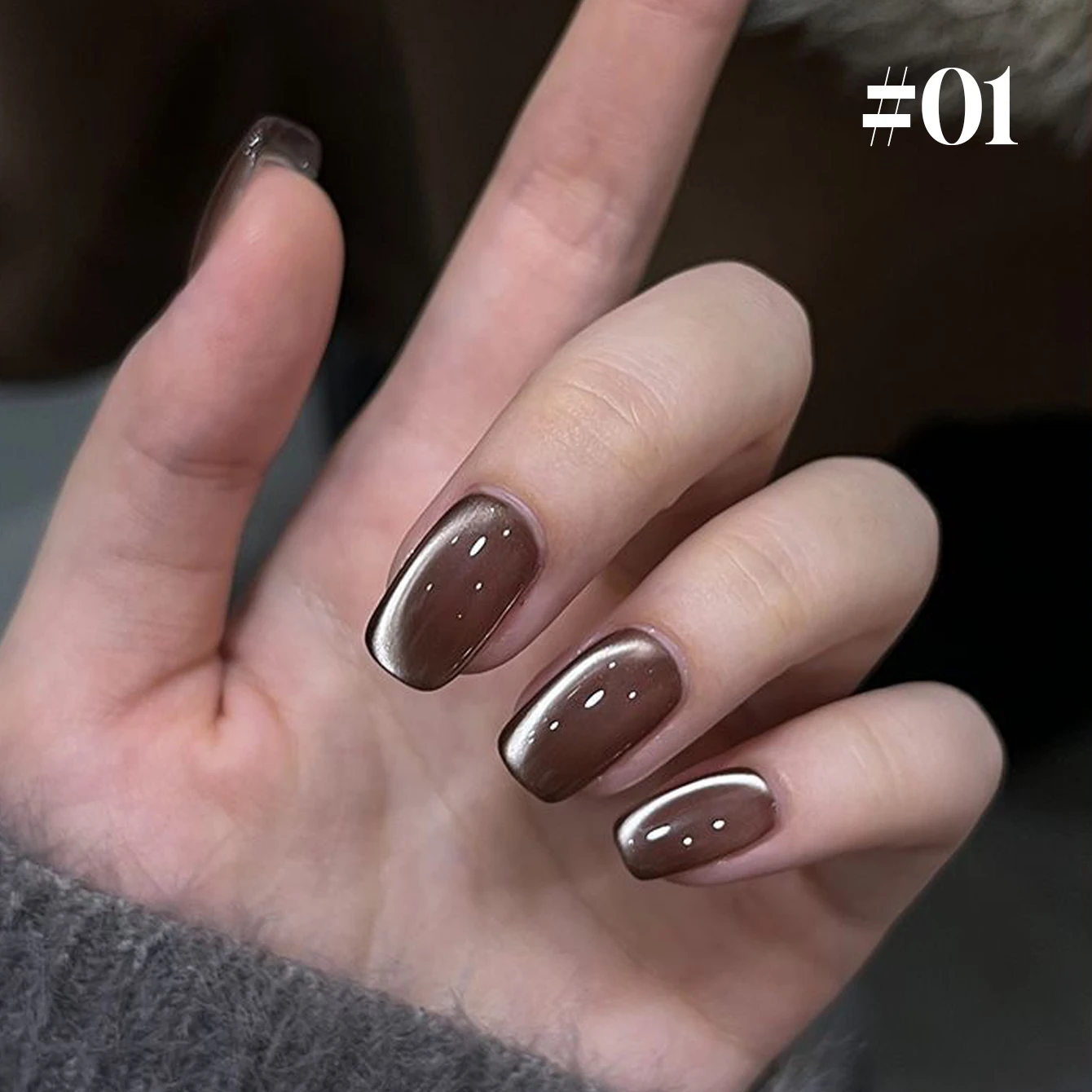 12ML 1-16PCS Schwarz Braun Glas Perle Magnet Cat Eye Gel Nagellack Orange Nägel Loulan antike Stadt Cat Eye Nagel Kleber – Detail 30