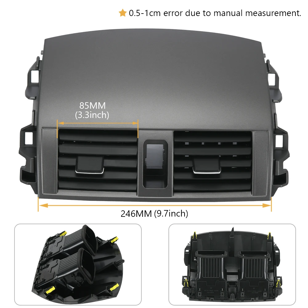 Center Dash A/C Outlet Air Vent Panel 55670-02160 55663-02060 For Toyota Corolla 08-13 Conditioning Outlet Panel Grille Cover air conditioning outlet cover