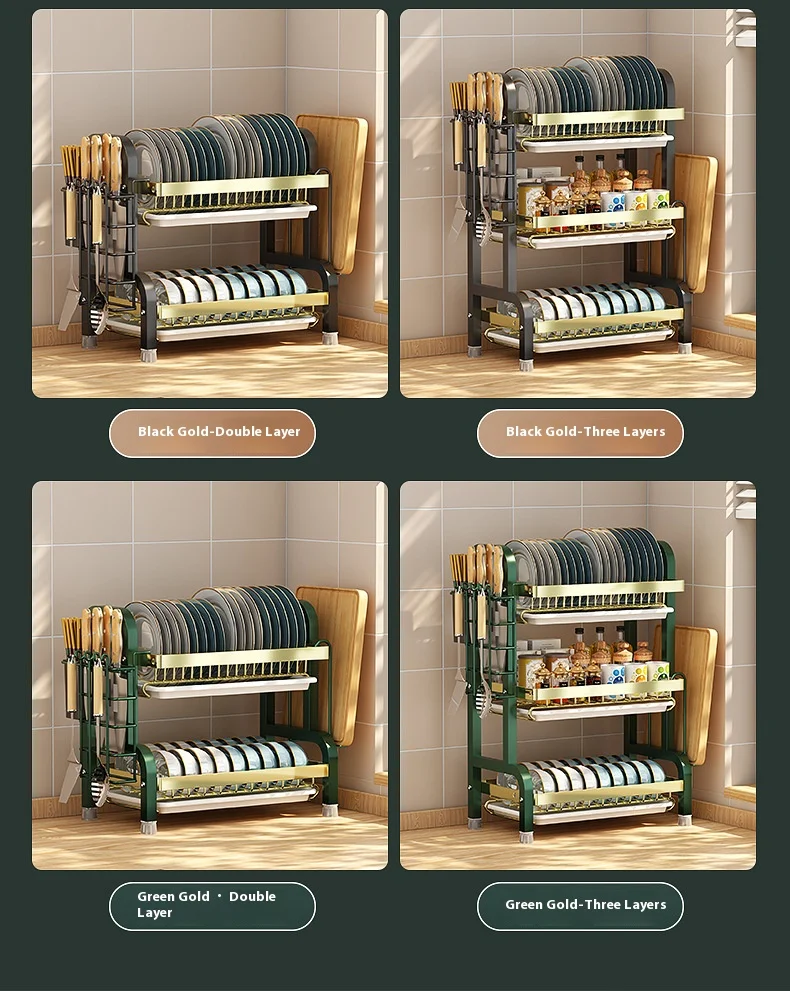 Multifunctional Kitchen Storage Rack - Bowl Dish  Chopstick Organizer