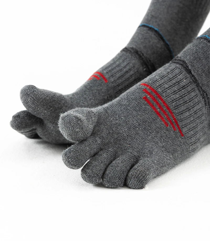 5 Paare/los Mann Zehensocken Sport Kompression Baumwolle Schweißabsorbierende Badminton Tennis Bike Run Basketball 5-Finger-Reisesocken – Detail 3