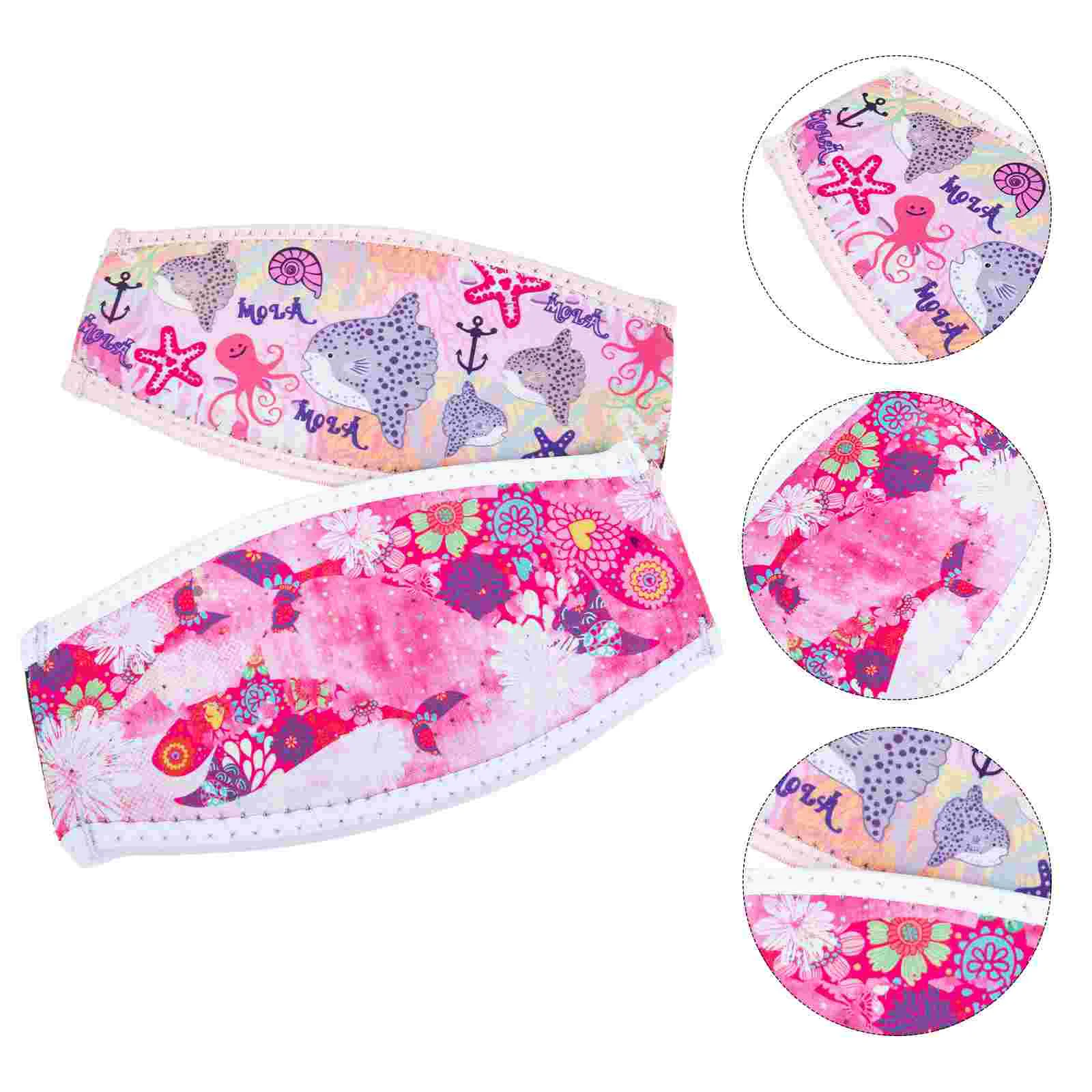 Diving Mask Strap Covers Decorative Printing Swim Mask Strap Covers Snorkeling Cover Hair Care Straps Neoprene Strap Covers shoulder bag strap spot handles crossbody colored stripe belt bag replacement fabric strap adjustable diy part decorative straps