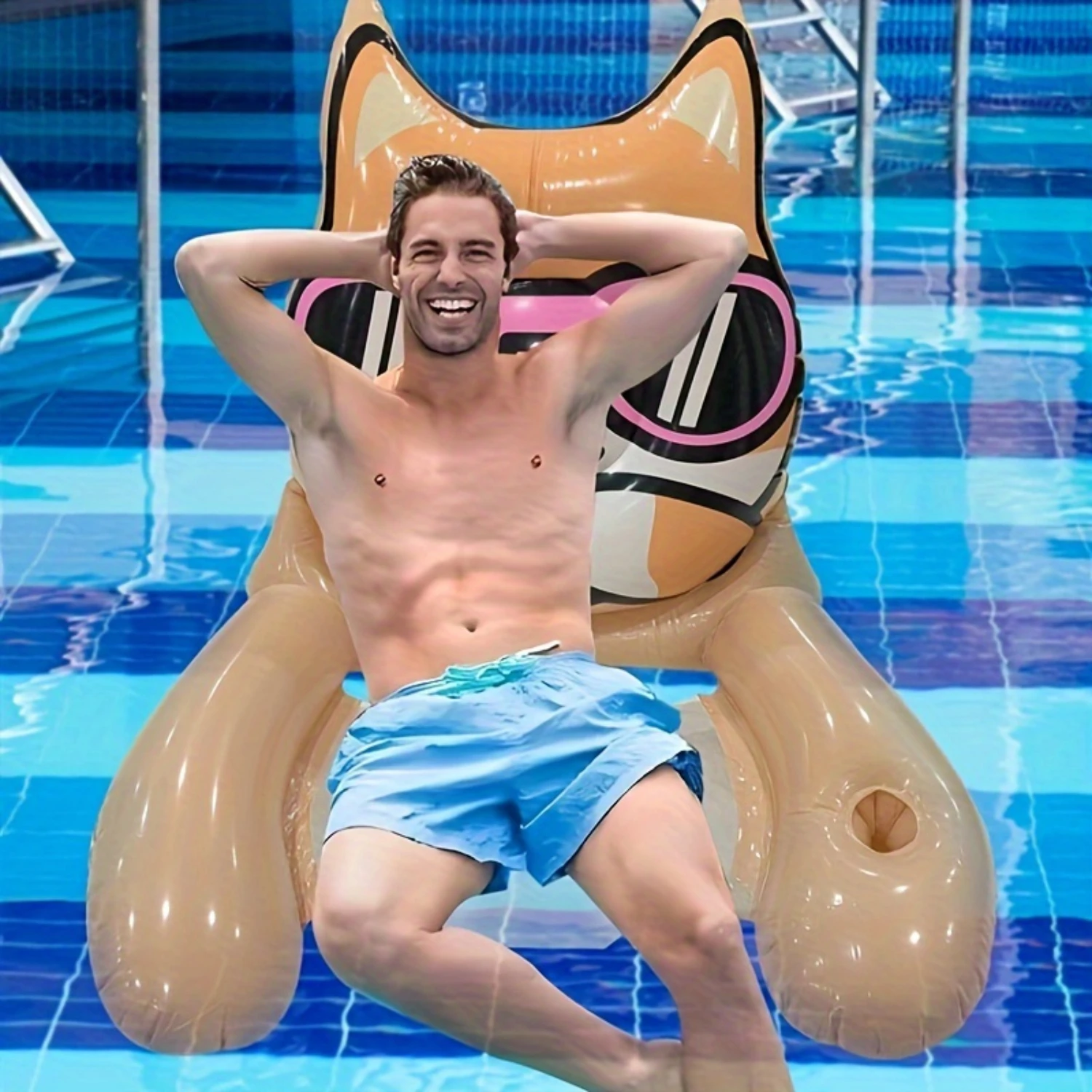 1pc PVC Single Water Recliner, Puppy Shape Funny Vivid Convenient To Carry, Water Toy For Garden Pool Beach Vacation
