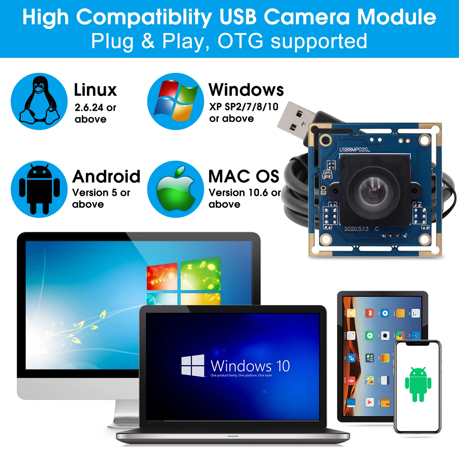 Stream Deck Magepixel USB Camera Module Super HD 3264X2448