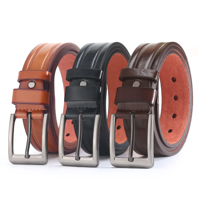 

mens fashion soft leather belts business office dress pin buckle belt jeans pant strap on gentleman stylish waistband male sash