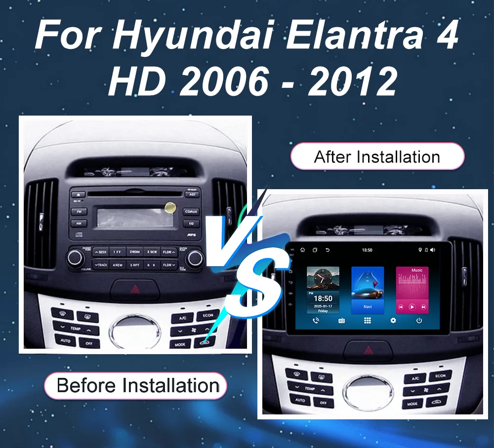 Rádio Android 9" Hyundai Elantra - CarPlay Sem Fio