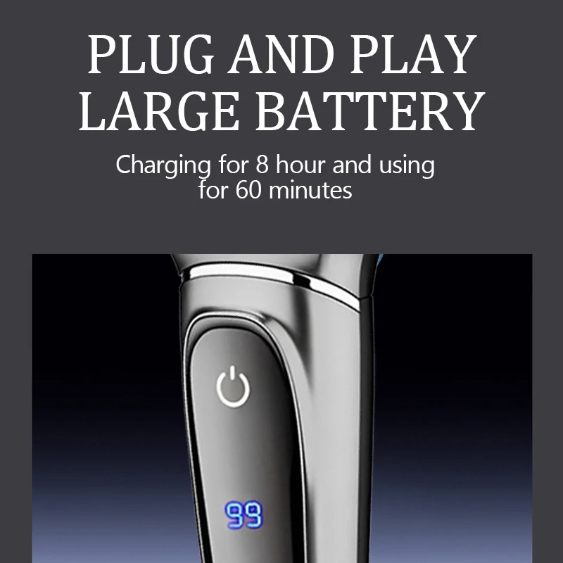 Kemei reciprocating KM-2003 three in one shaver electric shaver stainless steel double mesh blade head USB charging shaver