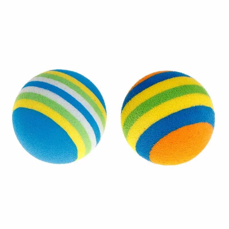 10Pcs Colorful Cat Toy Ball Interactive Cat Toys Play Chewing Rattle Scratch Natural Foam Ball Training Pet Supplies