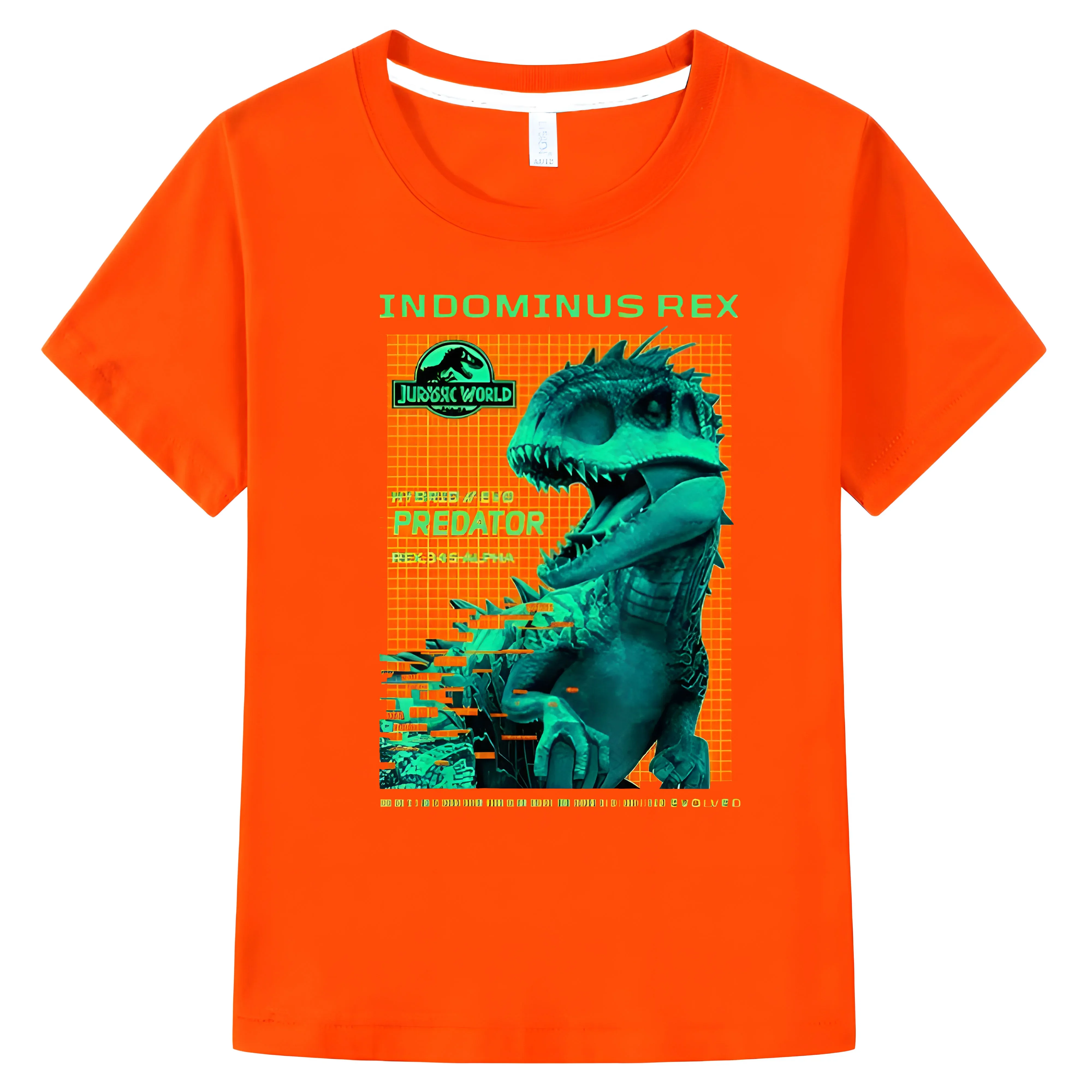 Jurassic World T-Shirt Per Bambini Cartoon Indominus Rex Hybrid Predator Boy Girl Magliette A Maniche Corte Top Abbigliamento Estivo Per Bambini