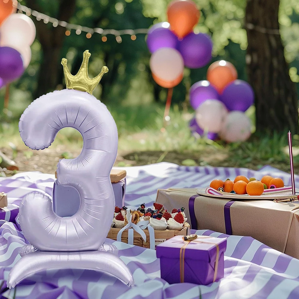 42inch Standing Foil Number Balloon Crown Digital Balloons Girl Birthday Party Decor Wedding Party Supplies