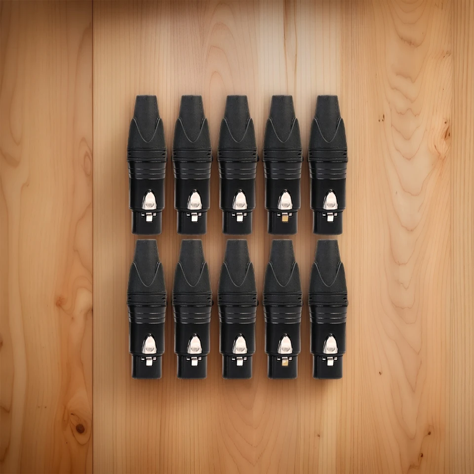 10 Pack DIY XLR 3Pin Female Connector Adapters