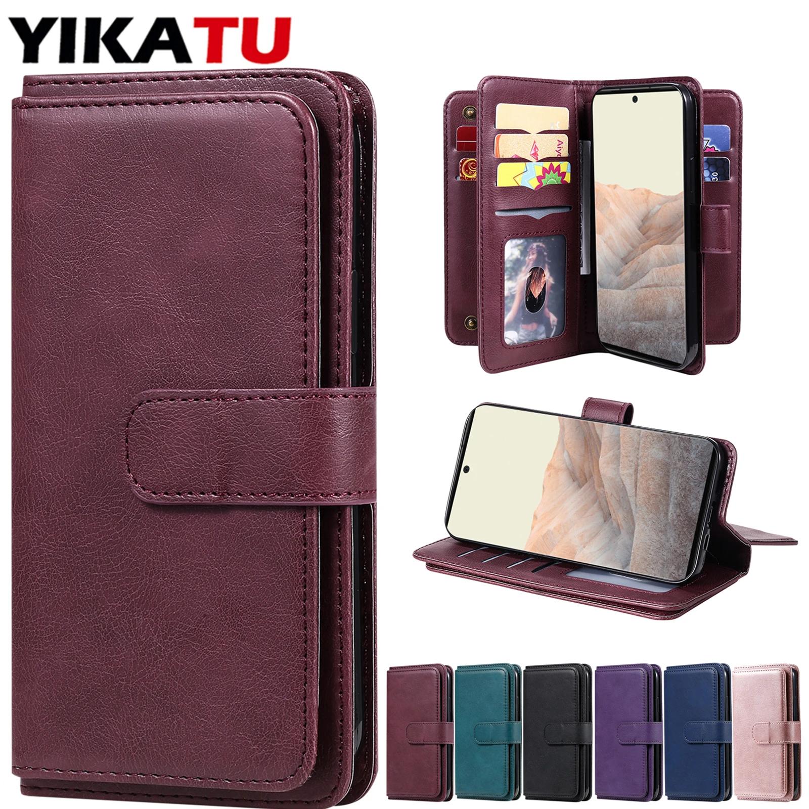 Deluxe Leather Wallet Flip Phone Case Cover