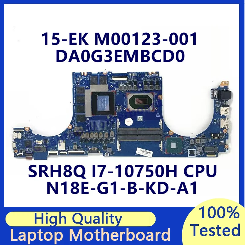 

M00123-001 M00123-501 M00123-601 For HP 15-EK Laptop Motherboard With SRH8Q I7-10750H CPU N18E-G1-B-KD-A1 DA0G3EMBCD0 100%Tested