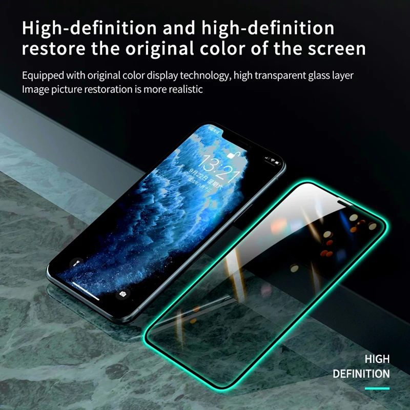 1-3Pcs Luminous Screen Protectors for IPhone 12 11 Pro Max 12 Mini XR X XS Glowing Tempered Glass for IPhone 13 Pro MAX 7 8 Plus