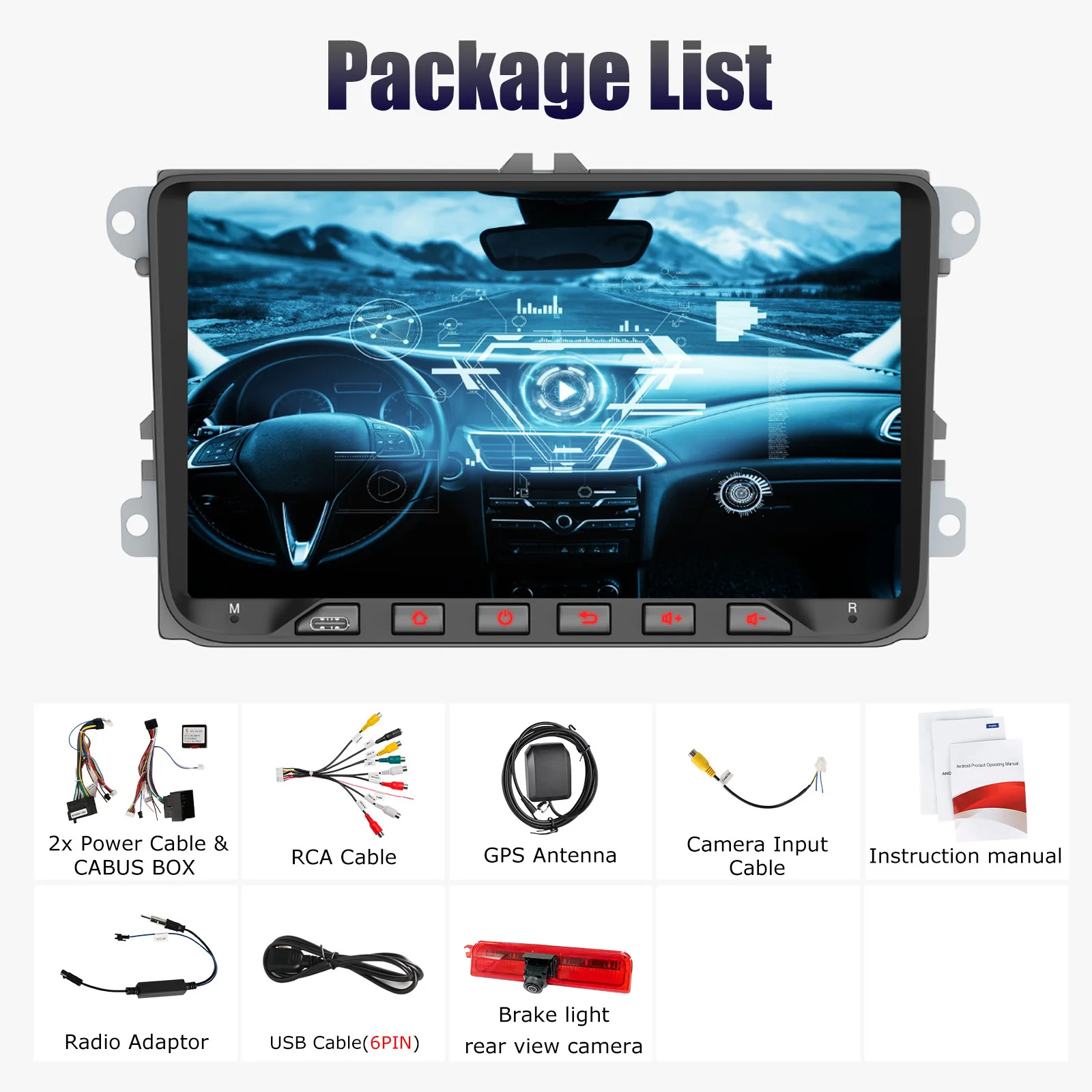 ESSGOO 7/9" Android 14 CarPlay GPS Navi for VW Caddy Life 2K Facelift Cross maxi Car Stereo Radio Rear View Camera Brake Light