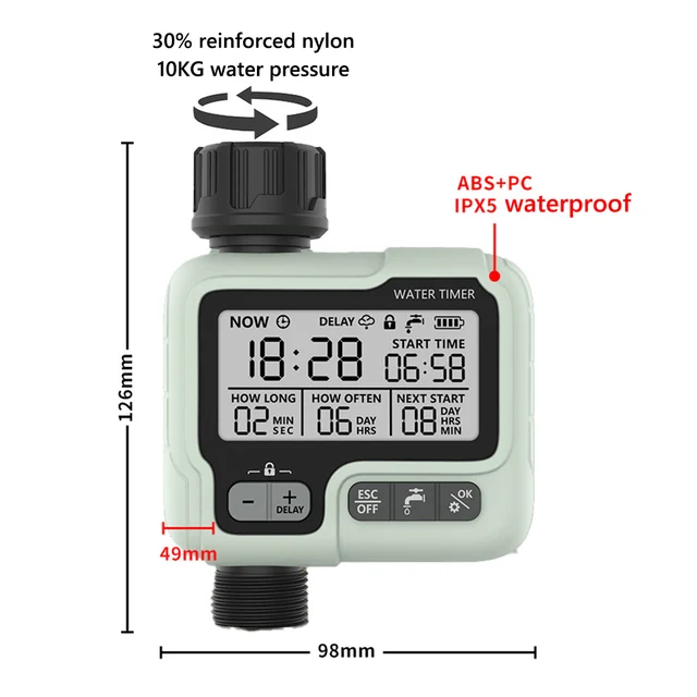 Automatic Water Timer Garden Digital Irrigation Controller System Intelligent Sprinkler Used Outdoor to Save Water & Time 6