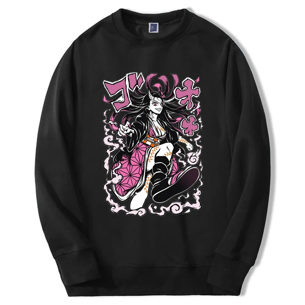 

Demon Slayer Hot Japan Anime Hoodies Mens Tanjirou Manga Graphic Crewneck Sweatshirt Oversize Round Neck New Pullover Streetwear