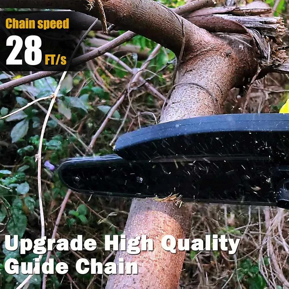 VIOLEWORKS 6 Inch Cordless Electric Chainsaw with 2 Chains Tree Branches Cutter Garden Protable Saw for for Makita 18V Battery