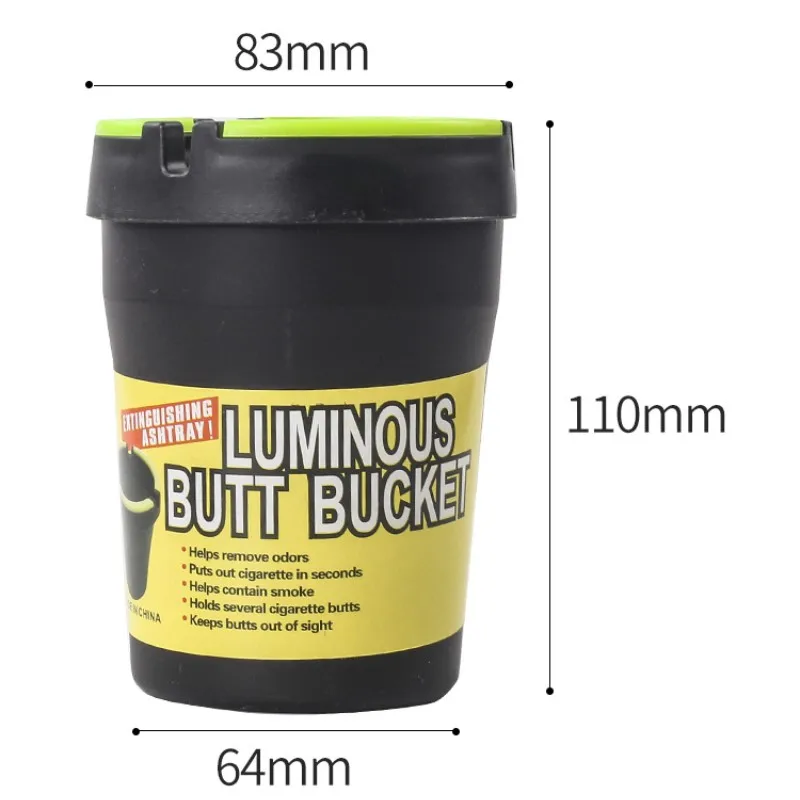 Nightglow Double Layered Plastic Ashtray for Car Mounted portable ashtray