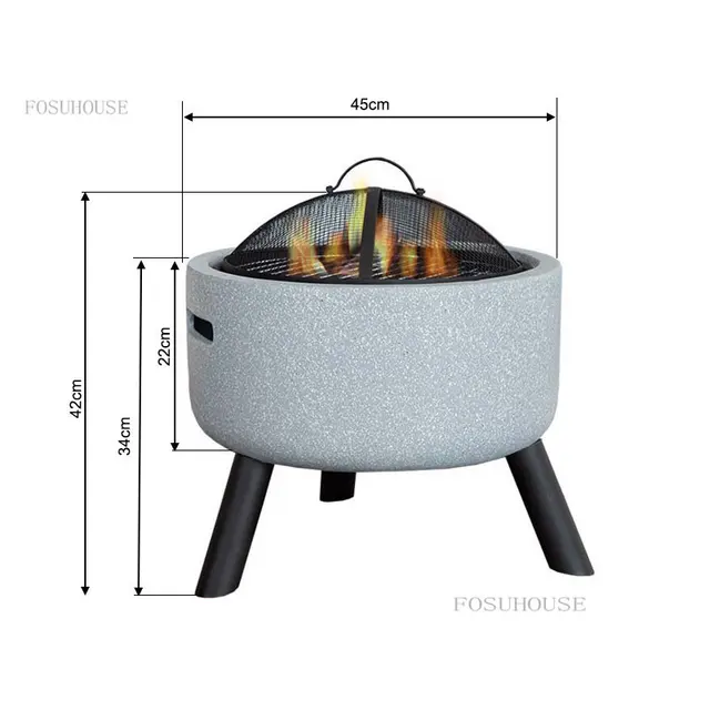 Háztartási Faszén Barbecue Kályha Udvari Tűz Pit Grill Kültéri Party Brazier Kert Fűtő Terasz Bútor U - Image 6