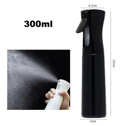 High Pressure Continuous Mist Spray Bottle for Hair and Makeup (Multiple Size Options) (300ml black)