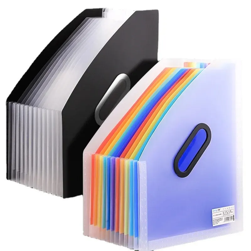 1pc Vertical Portable Folder Expandable Organ Bag Multi-layer Student Specific Paper Organizer Office Files Available storage bag,storage box,file folder organizer