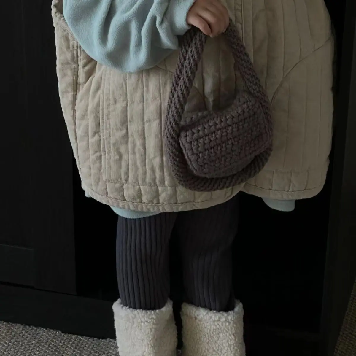 Kids Girls Knitted Hand Bags 2024 New Fashion Children Casual Cute Shoulder Bags Baby Girls INS Photograph Clothing Korean Style 5