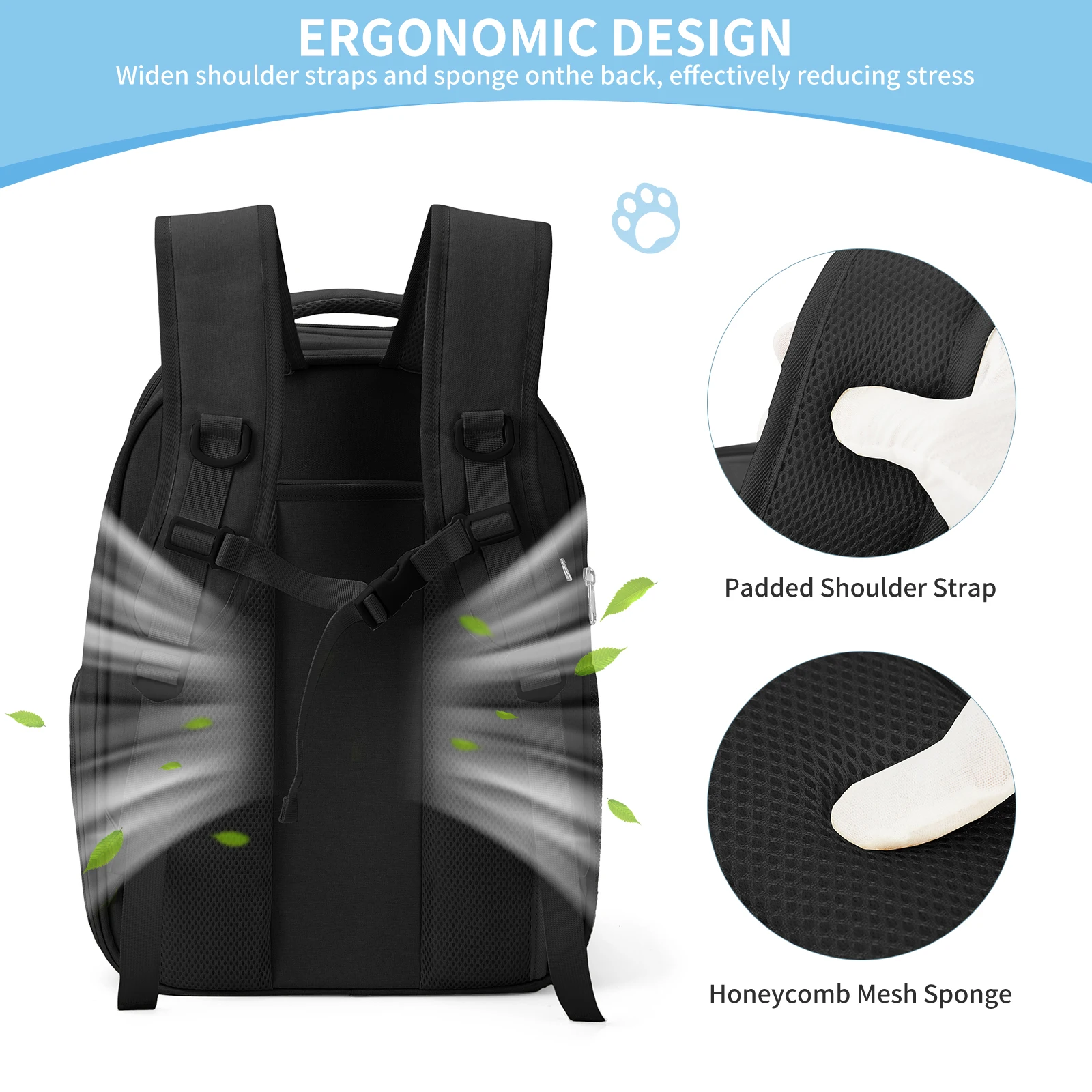 Cat Dog Pet Transport Backpack with Clear Mesh, Pet Cat Transport Box Cat Backpack Pet Bag Up to 7kg Backpack Carrying Backpack