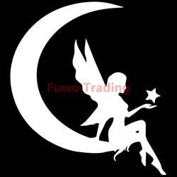 Fuwo Trading – autocollant en vinyle fée et lune avec étoile, couverture de décoration de coffre de voiture étanche anti rayures, pièces automobiles 