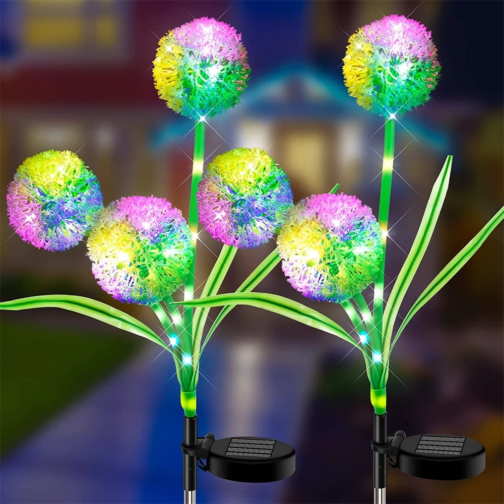 

Solar Lights Outdoor Garden Decor Solar Garden Lights Decorative Dandelion with Colorful LED IP65 Waterproof Wedding Decoration