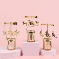 Love Wedding Candle Holders Snowflake Deer Fairy Rotating Candlestick Metal Tray Romantic Home Decoration Christmas Ornament ﻿ 5