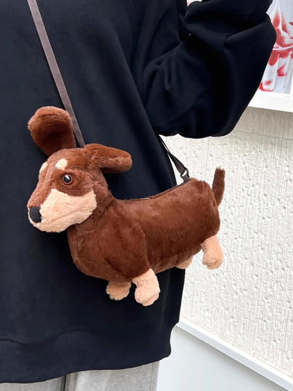 Perro Salchicha Perro Peluche Con Bolso Bolso Cruzado De Perro