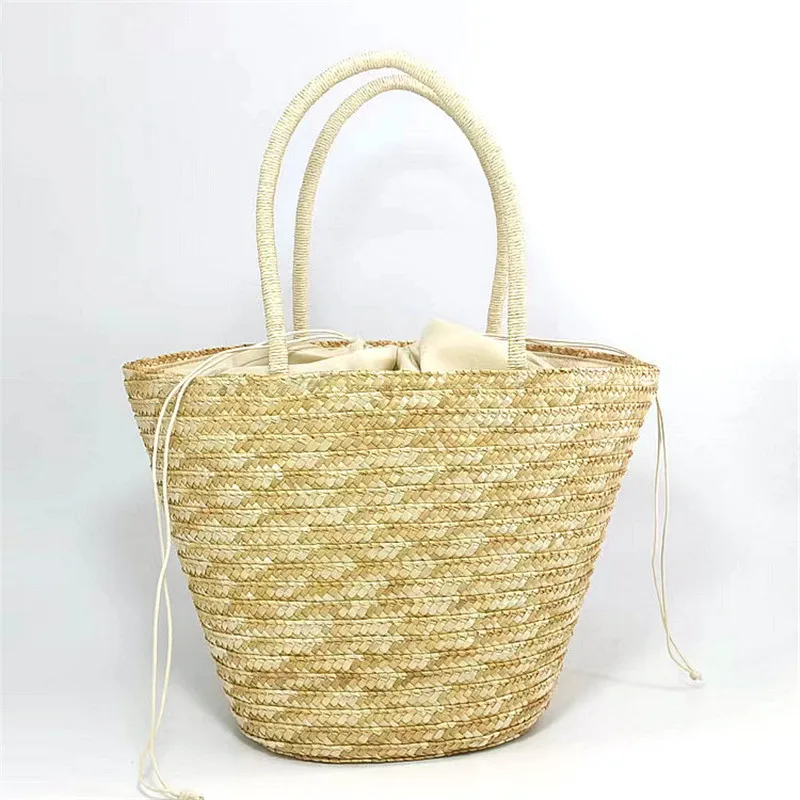 Woman Handbags Vintage Hand-woven Bohemian Straw Bale Bag Fruit Embroidery Summer Fashionable Rattan Handmade Kintted Beach Bag